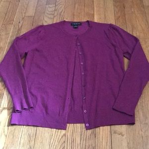 August Silk Purple Long Sleeve sweater cardigan XL
